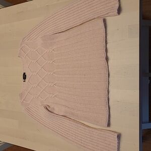 EUC Y2K Carole Little Nylon/Angora/Wool Blend Light Pink Knit Sweater